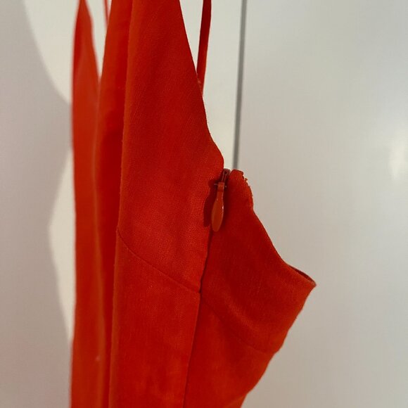 Cos Atelier The V-Neck Linen Maxi Dress - Bright Orange NWT retail $290 - Picture 10 of 16